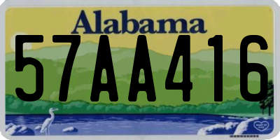 AL license plate 57AA416