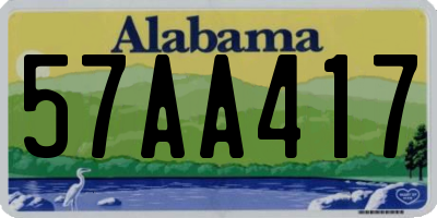 AL license plate 57AA417