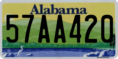 AL license plate 57AA420