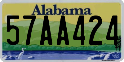 AL license plate 57AA424