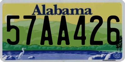 AL license plate 57AA426