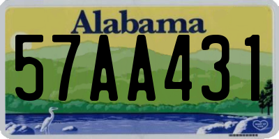 AL license plate 57AA431