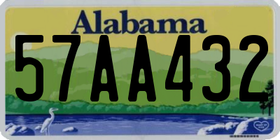 AL license plate 57AA432