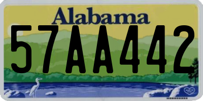 AL license plate 57AA442