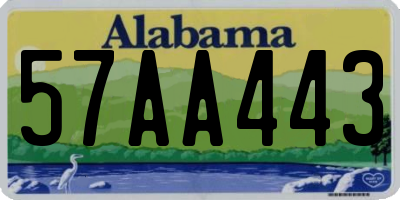 AL license plate 57AA443