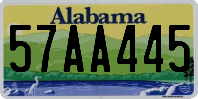 AL license plate 57AA445