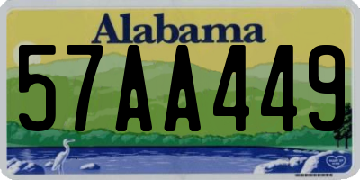 AL license plate 57AA449