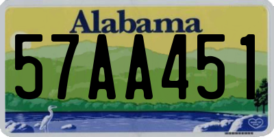 AL license plate 57AA451