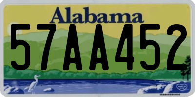 AL license plate 57AA452
