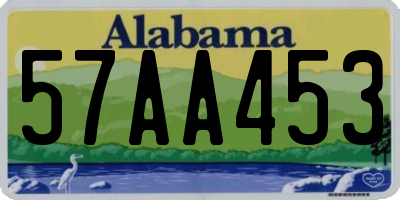 AL license plate 57AA453