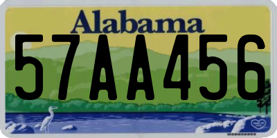 AL license plate 57AA456