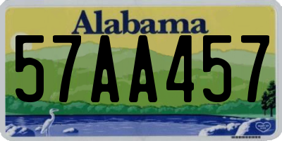 AL license plate 57AA457