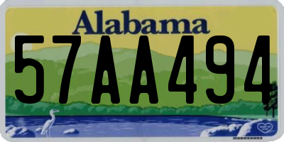 AL license plate 57AA494