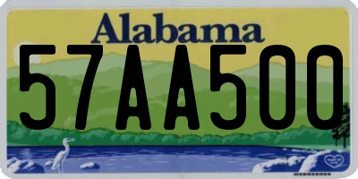 AL license plate 57AA500