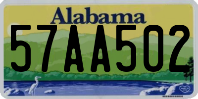 AL license plate 57AA502
