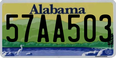 AL license plate 57AA503