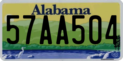 AL license plate 57AA504