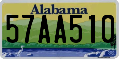 AL license plate 57AA510