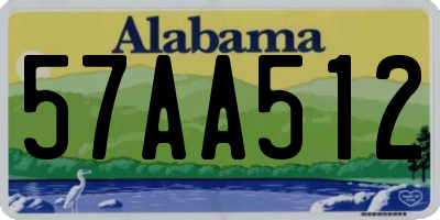 AL license plate 57AA512