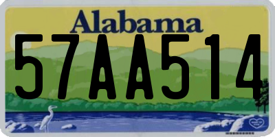 AL license plate 57AA514