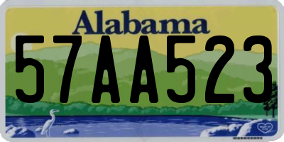 AL license plate 57AA523