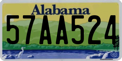 AL license plate 57AA524