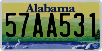 AL license plate 57AA531