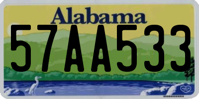 AL license plate 57AA533