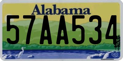 AL license plate 57AA534