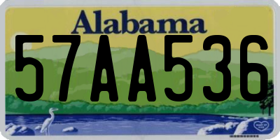 AL license plate 57AA536