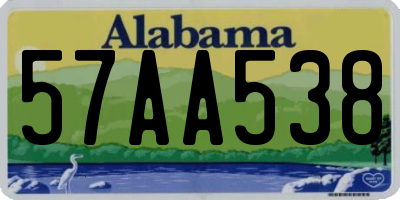 AL license plate 57AA538