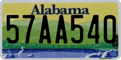 AL license plate 57AA540