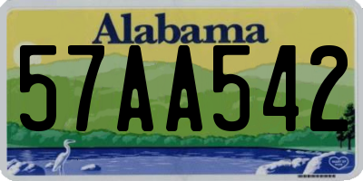 AL license plate 57AA542