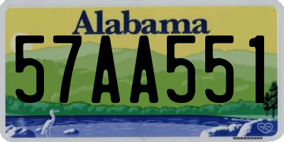 AL license plate 57AA551
