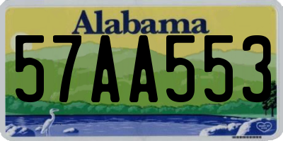 AL license plate 57AA553