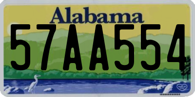 AL license plate 57AA554
