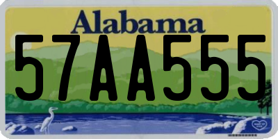 AL license plate 57AA555