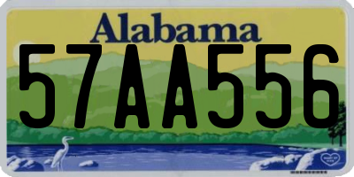 AL license plate 57AA556