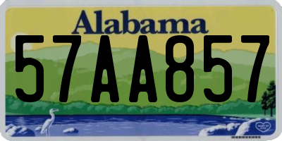 AL license plate 57AA857