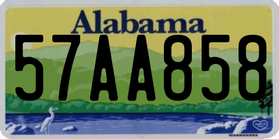 AL license plate 57AA858