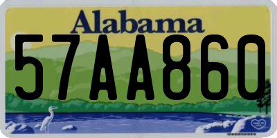 AL license plate 57AA860