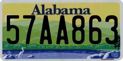 AL license plate 57AA863