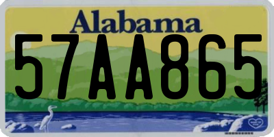 AL license plate 57AA865