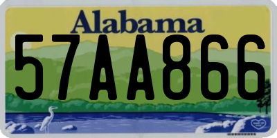 AL license plate 57AA866
