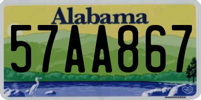 AL license plate 57AA867