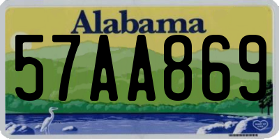 AL license plate 57AA869