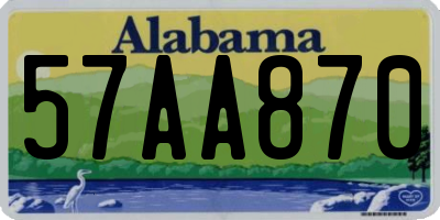 AL license plate 57AA870