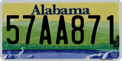 AL license plate 57AA871