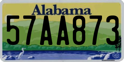 AL license plate 57AA873