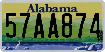 AL license plate 57AA874